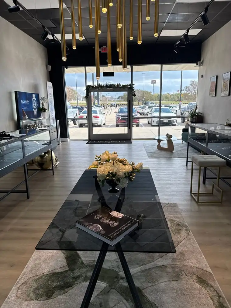 Storefront entrance and showroom interior